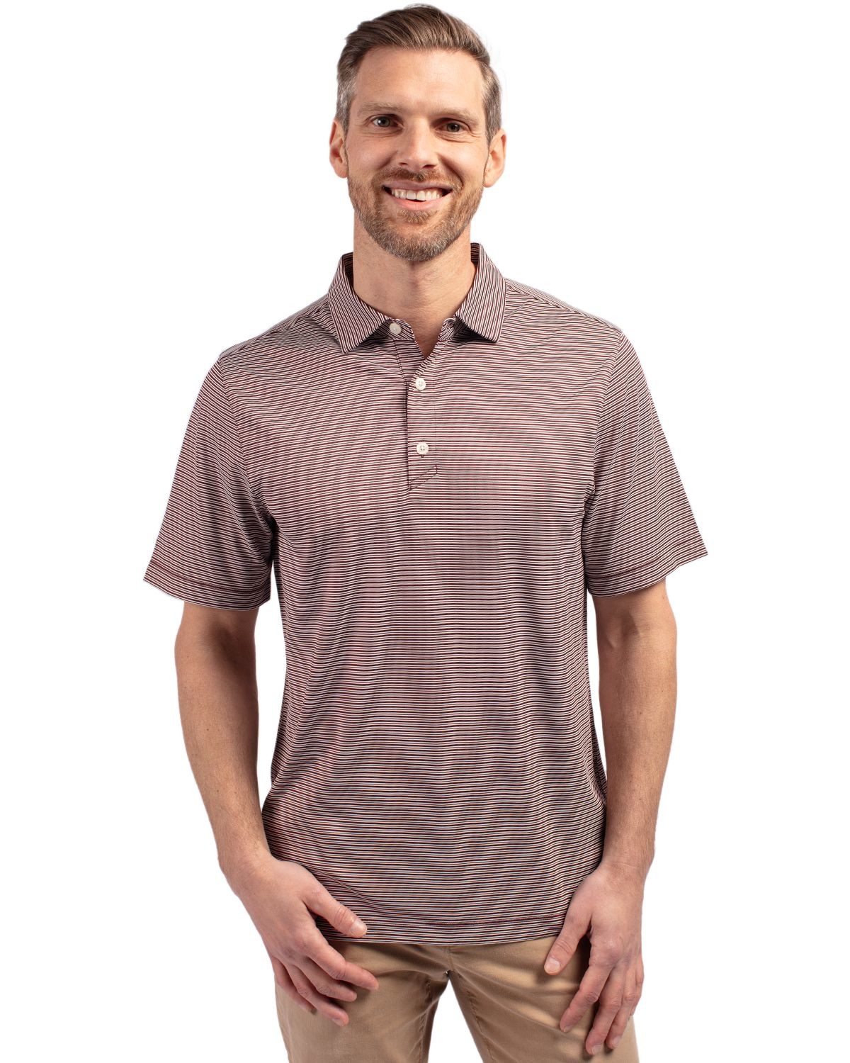Cutter & Buck® Men's Forge Eco Double Stripe Stretch Recycled Polo Product Image