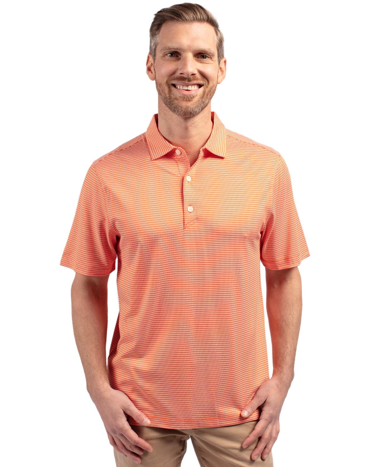 Cutter & Buck® Men's Forge Eco Double Stripe Stretch Recycled Polo Product Image