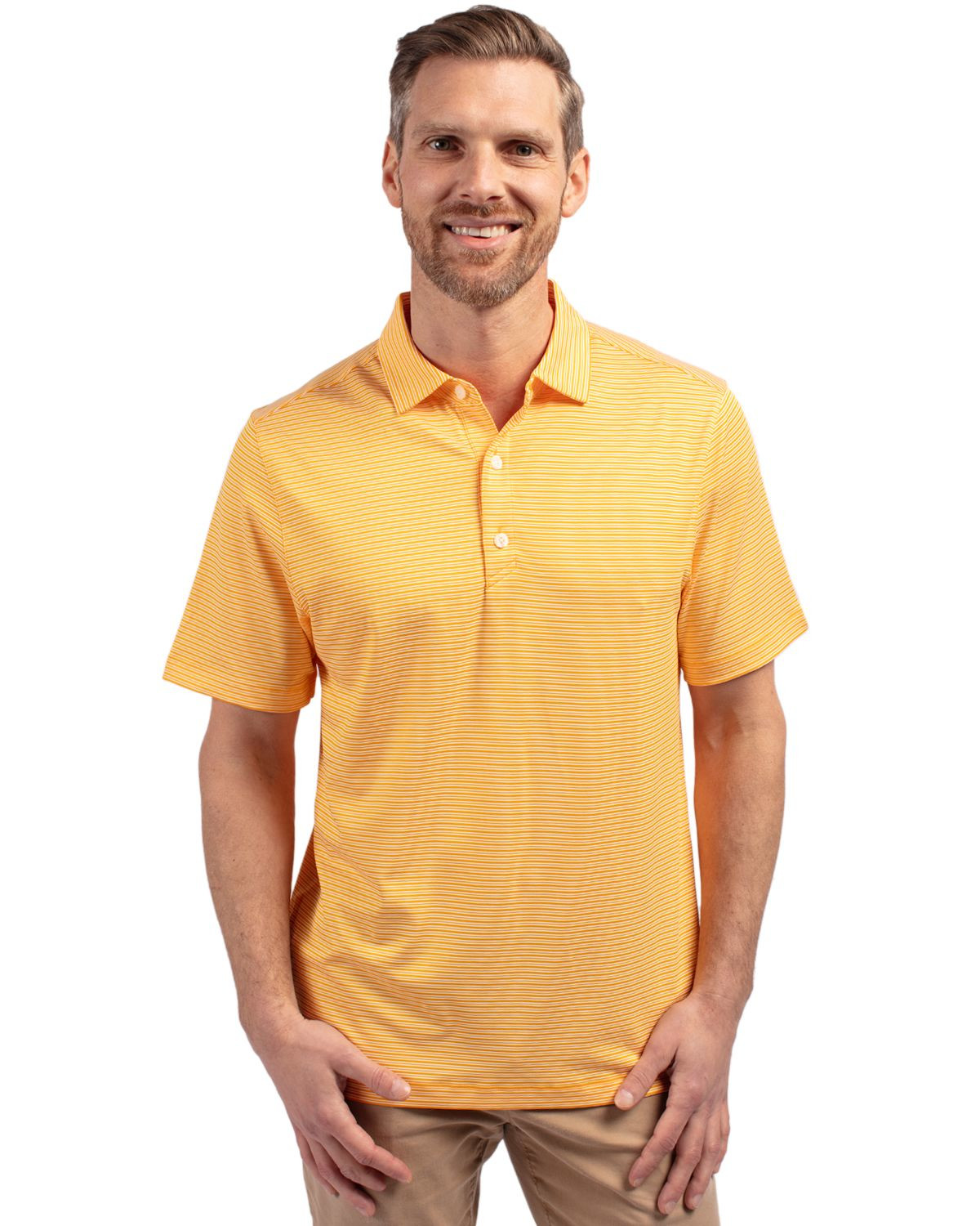 Cutter & Buck® Men's Forge Eco Double Stripe Stretch Recycled Polo Product Image