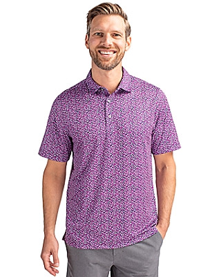 Cutter & Buck® Men's Pike Magnolia Print Stretch Polo Product Image