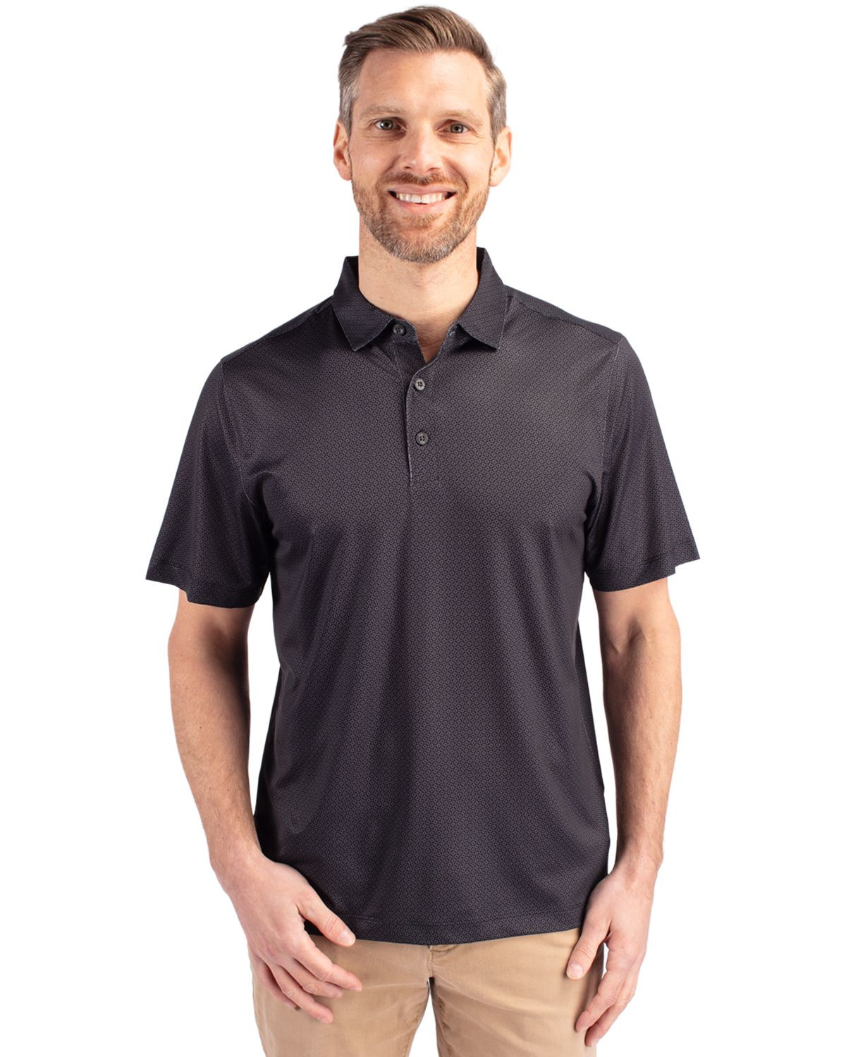 Cutter & Buck® Men's Pike Eco Tonal Geo Print Stretch Recycled Polo Product Image