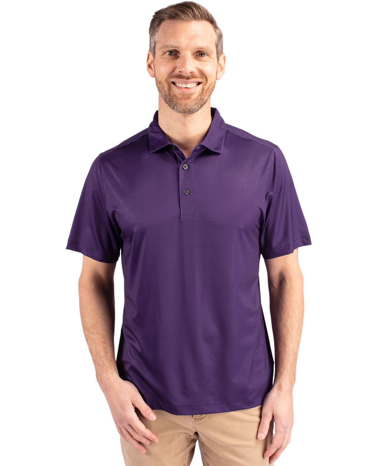Cutter & Buck® Men's Pike Eco Tonal Geo Print Stretch Recycled Polo Product Image
