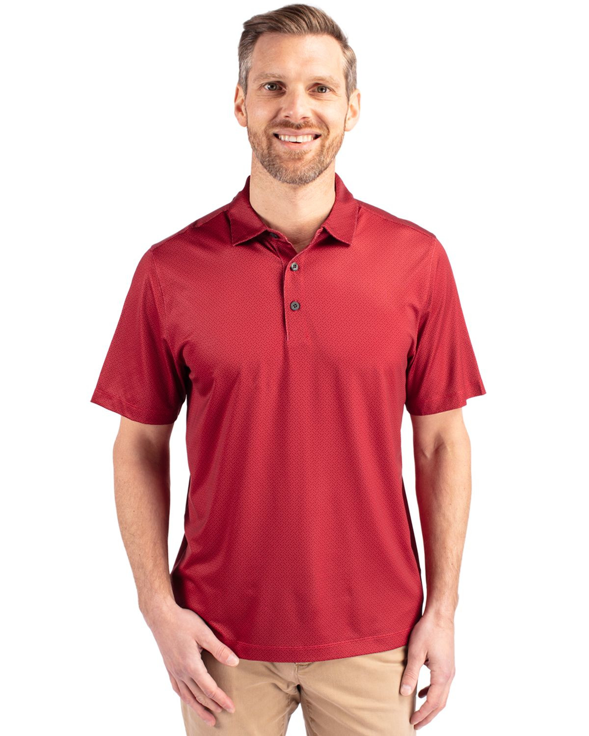 Cutter & Buck® Men's Pike Eco Tonal Geo Print Stretch Recycled Polo Product Image