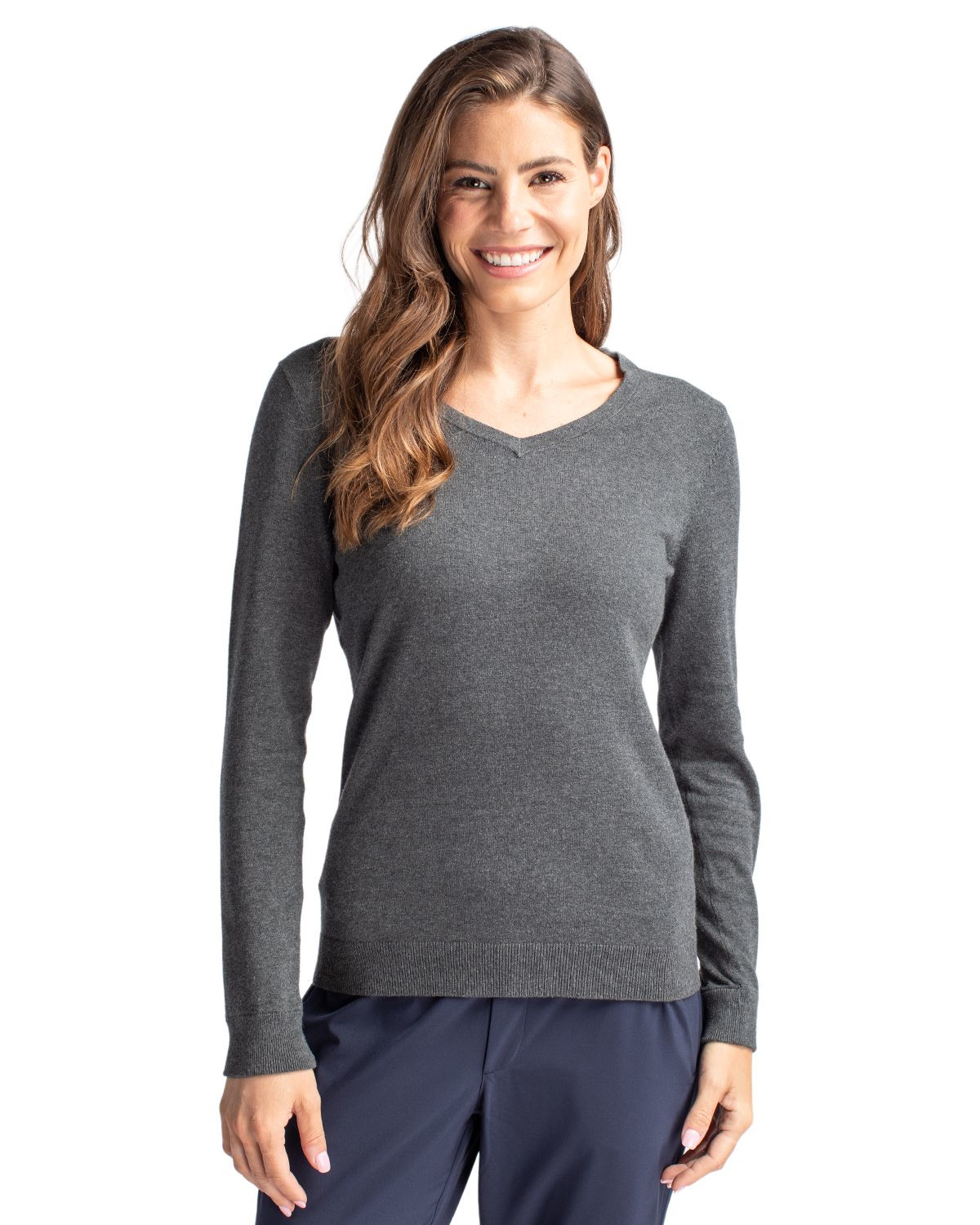 Cutter & Buck® Women's Lakemont Tri-Blend V-Neck Pullover Sweater Product Image