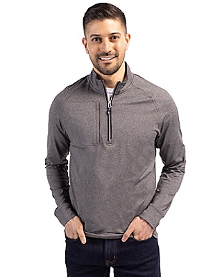 Cutter & Buck® Men's Adapt Eco Knit Heather Quarter Zip Pullover Product Image