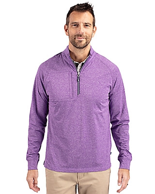 Cutter & Buck® Men's Adapt Eco Knit Heather Quarter Zip Pullover Product Image