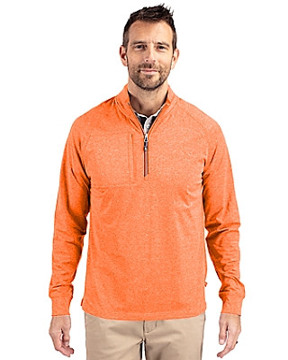 Cutter & Buck® Men's Adapt Eco Knit Heather Quarter Zip Pullover Product Image