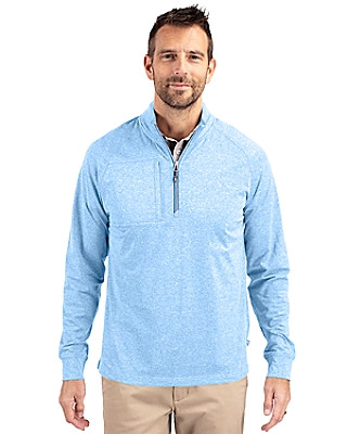 Cutter & Buck® Men's Adapt Eco Knit Heather Quarter Zip Pullover Product Image