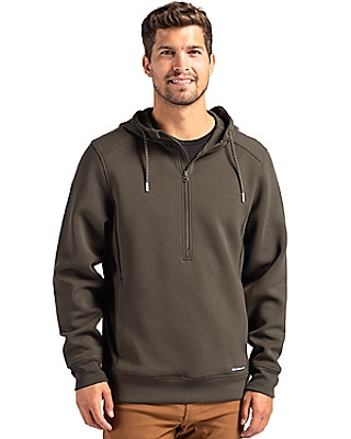 Cutter & Buck® Men's Roam Eco Half Zip Recycled Hooded Pullover Product Image