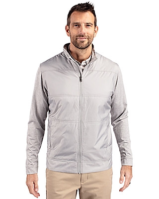 Cutter & Buck® Men's Stealth Hybrid Quilted Full Zip Windbreaker Jacket Product Image