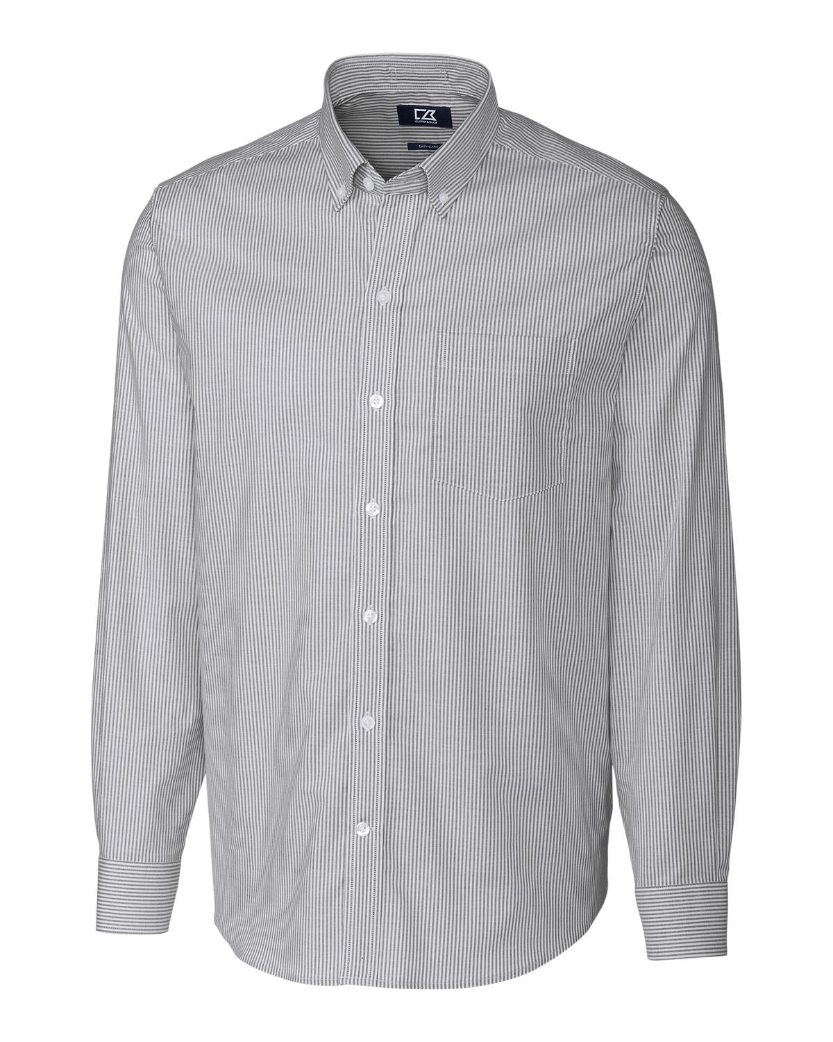 Cutter & Buck® Men's Stretch Oxford Stripe Long Sleeve Dress Shirt Product Image