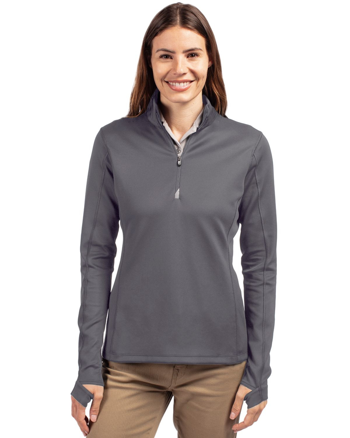 Cutter & Buck® Women's Traverse Stretch Eco Quarter Zip Pullover Product Image