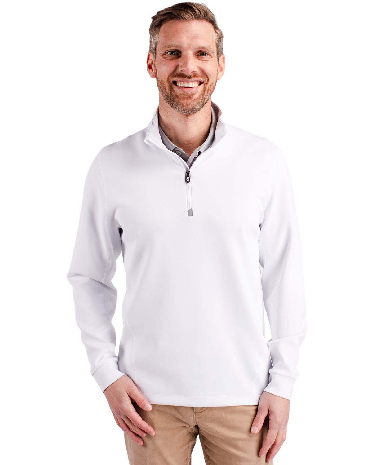 Cutter & Buck® Men's Traverse Stretch Eco Quarter Zip Pullover Product Image