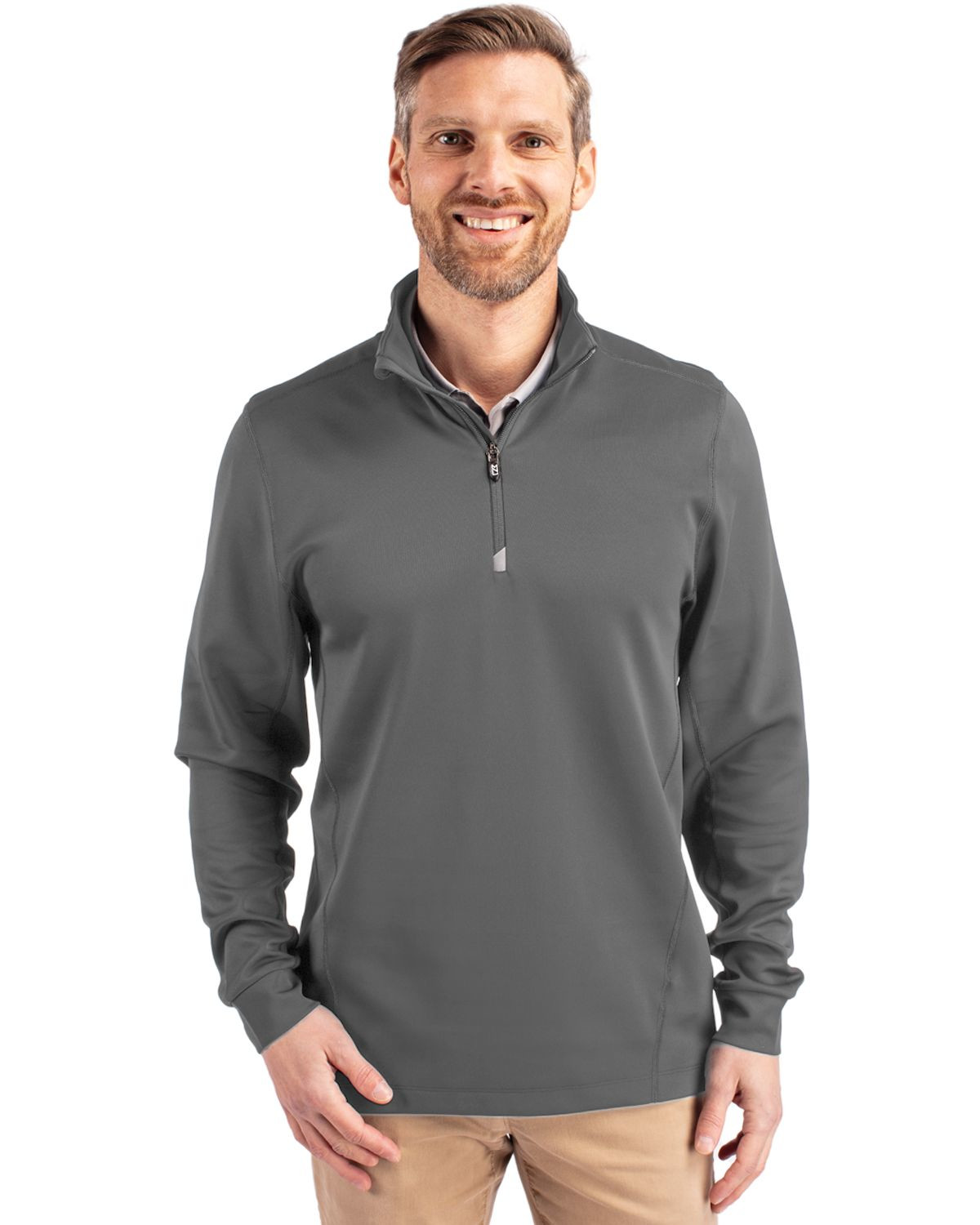 Cutter & Buck® Men's Traverse Stretch Eco Quarter Zip Pullover Product Image