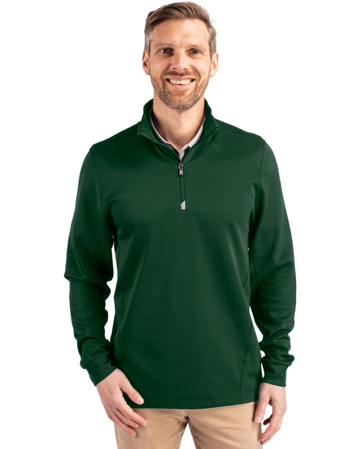 Cutter & Buck® Men's Traverse Stretch Eco Quarter Zip Pullover Product Image