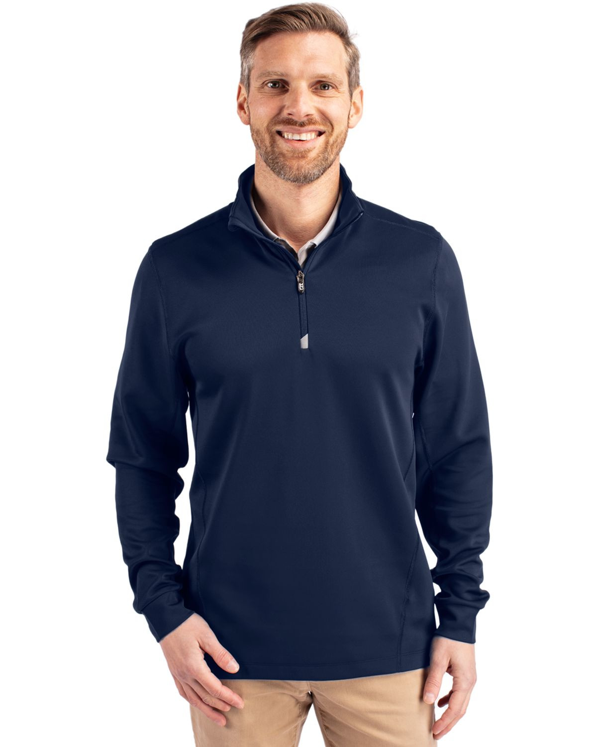 Cutter & Buck® Men's Traverse Stretch Eco Quarter Zip Pullover Product Image