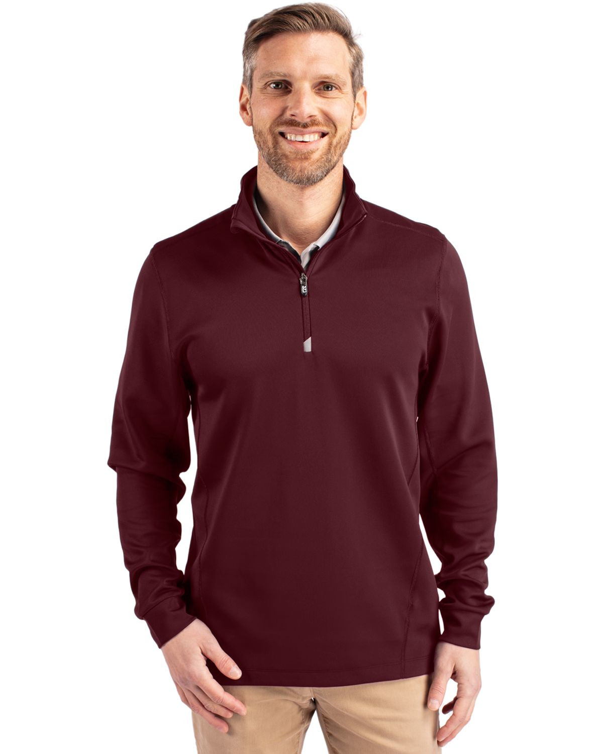 Cutter & Buck® Men's Traverse Stretch Eco Quarter Zip Pullover Product Image