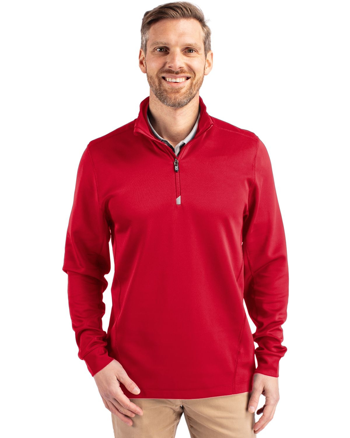 Cutter & Buck® Men's Traverse Stretch Eco Quarter Zip Pullover Product Image