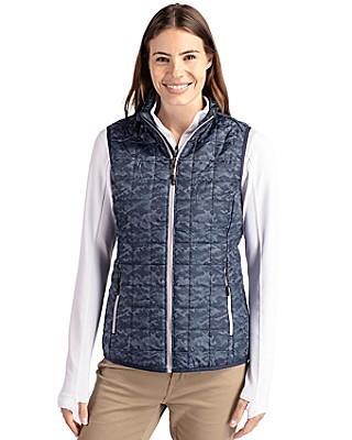 Cutter & Buck® Women's Rainier PrimaLoft® Eco Insulated Full Zip Printed Puffer Vest Product Image