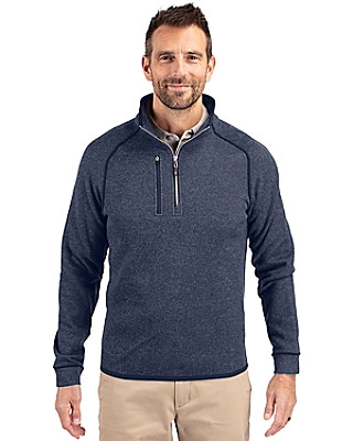 Cutter & Buck® Men's Mainsail Sweater-Knit Half Zip Pullover Jacket Product Image