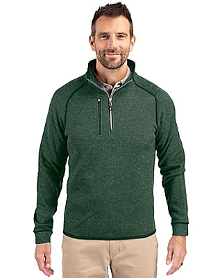 Cutter & Buck® Men's Mainsail Sweater-Knit Half Zip Pullover Jacket Product Image