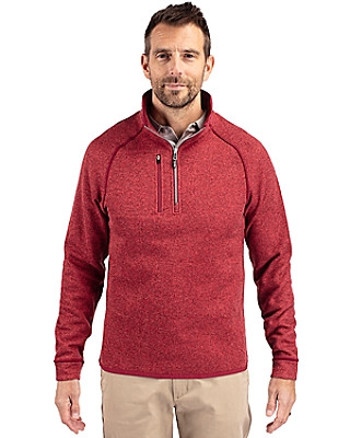 Cutter & Buck® Men's Mainsail Sweater-Knit Half Zip Pullover Jacket Product Image