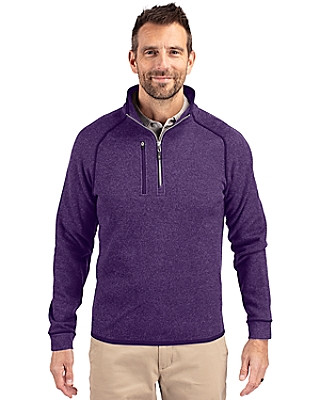 Cutter & Buck® Men's Mainsail Sweater-Knit Half Zip Pullover Jacket Product Image