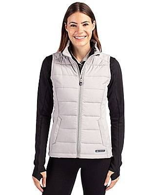 Cutter & Buck® Women's Evoke Hybrid Eco Softshell Recycled Full Zip Vest Product Image