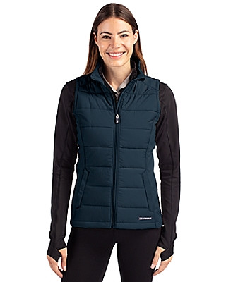 Cutter & Buck® Women's Evoke Hybrid Eco Softshell Recycled Full Zip Vest Product Image