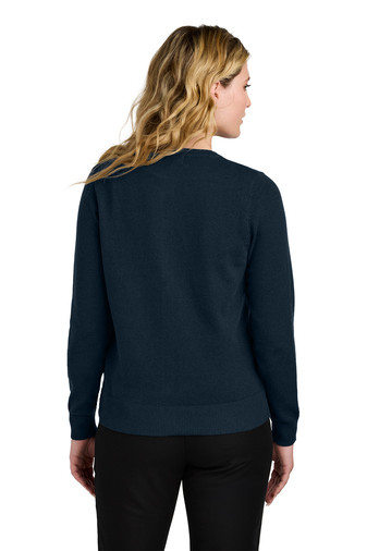 Port Authority Women’s Easy Care Crewneck Cardigan Sweater Product Image