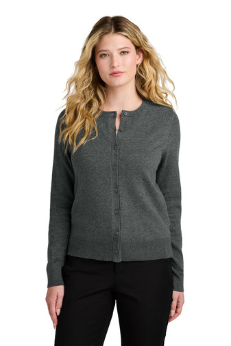 Port Authority Women’s Easy Care Crewneck Cardigan Sweater Product Image