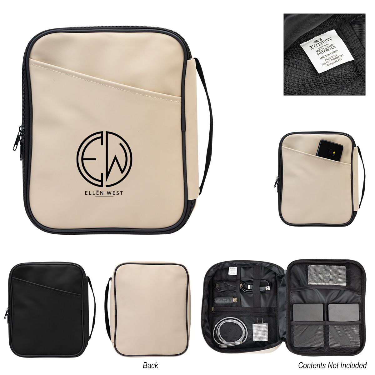 Hudson Recycled Leatherette Tech Organizer Product Image