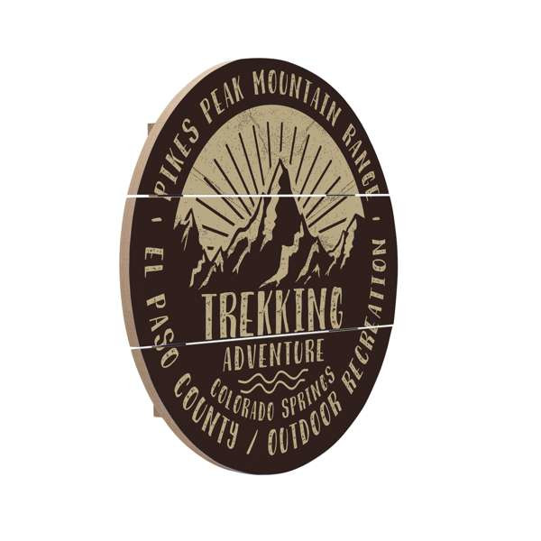 12" Round MDF Slatted Wood Print Product Image