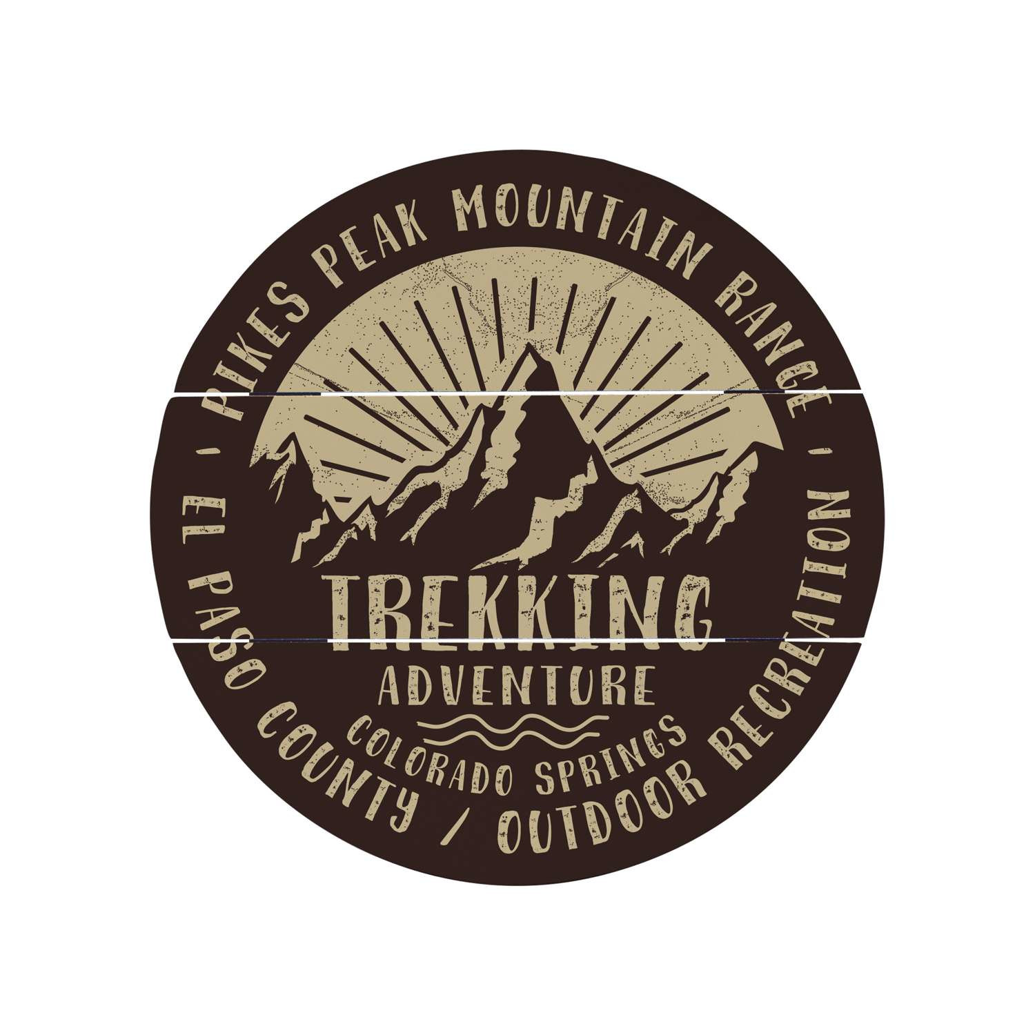 12" Round MDF Slatted Wood Print Product Image