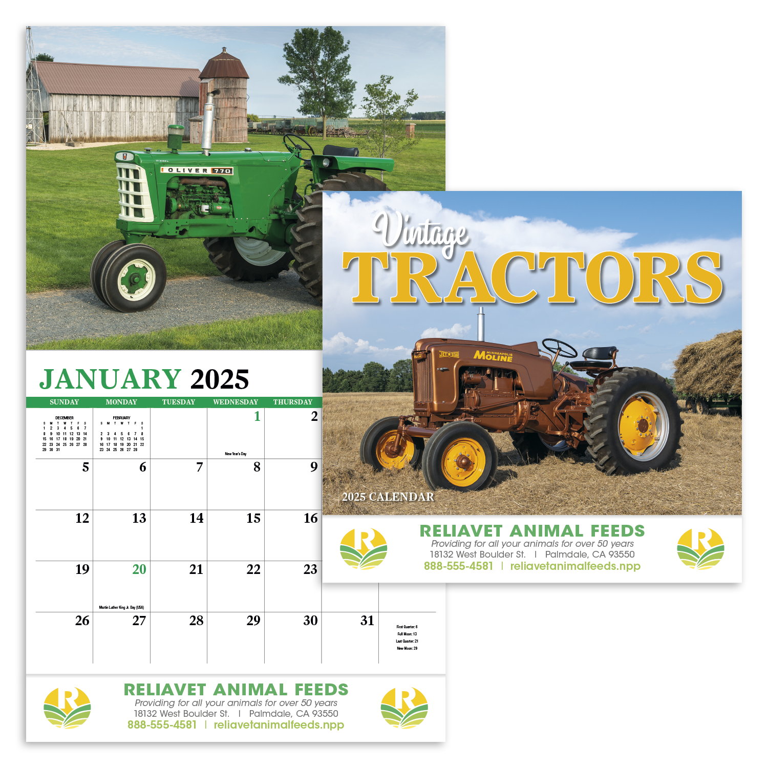 Vintage Tractors Stapled Calendar Product Image