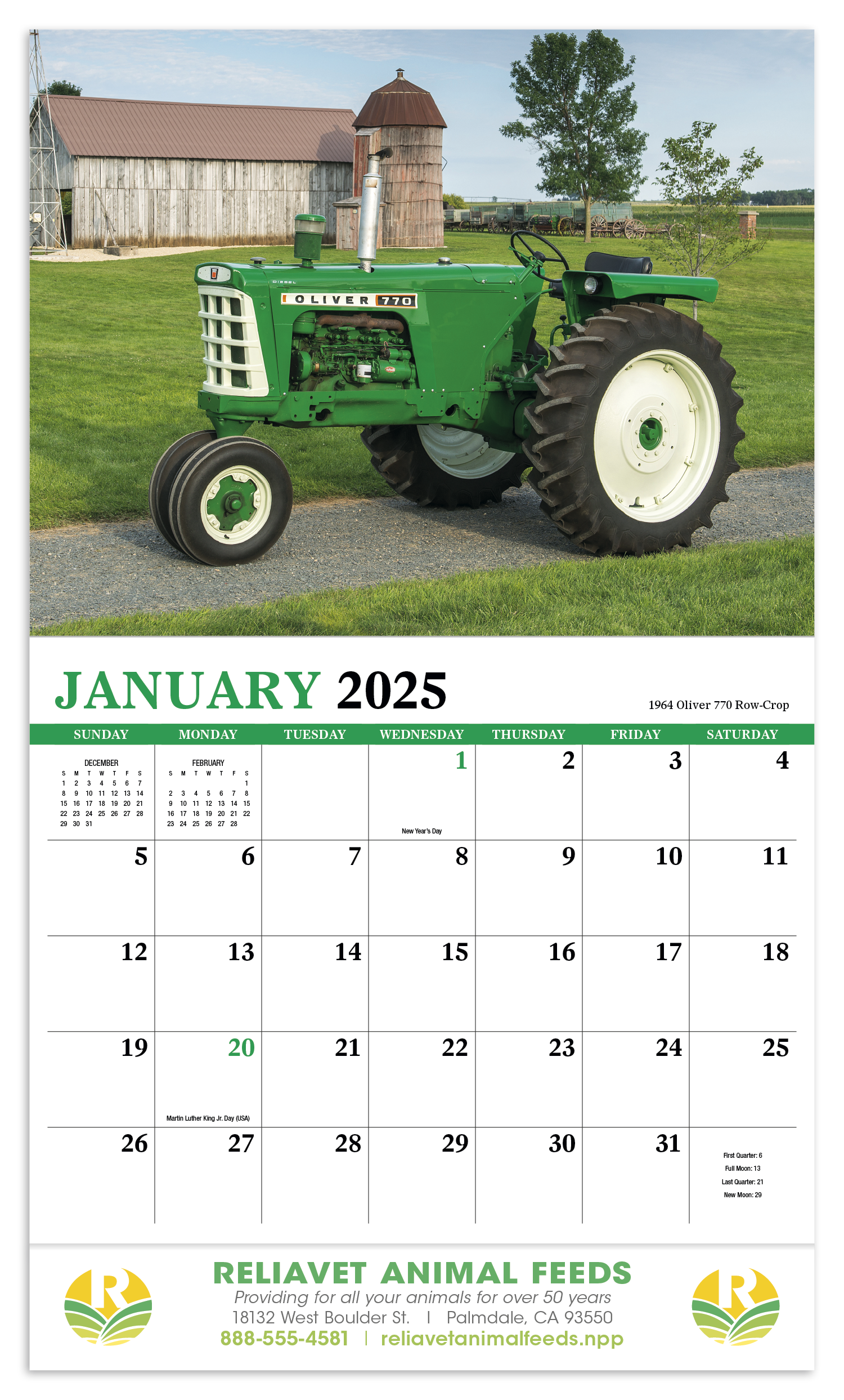 Vintage Tractors Stapled Calendar Product Image